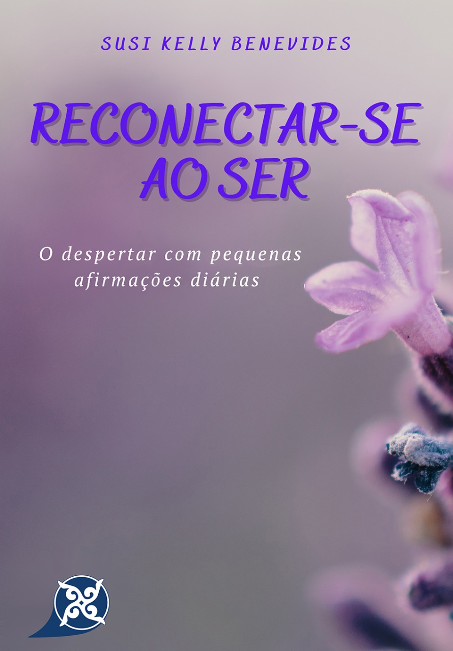 Através de exercícios simples e diários, você se reconecta ao seu ser divino. Capa ilustrando a cor rosa e lilás transformando o ser divino